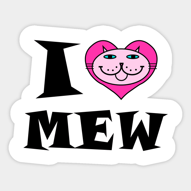 I HEART Cat - PINK KITTY Sticker by RawSunArt